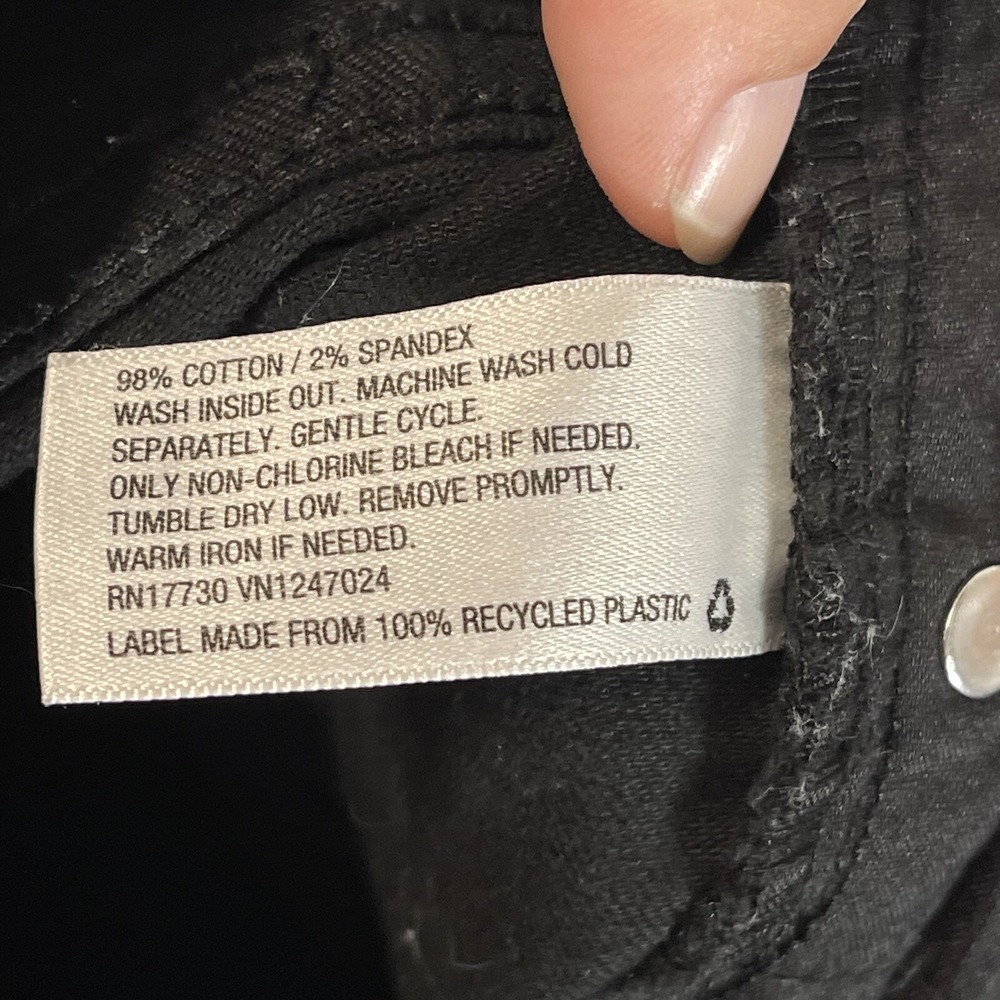 Wild Fable Womens Skinny Jeans Black Distressed Ripped Size 4 High Waisted - Picture 12 of 13